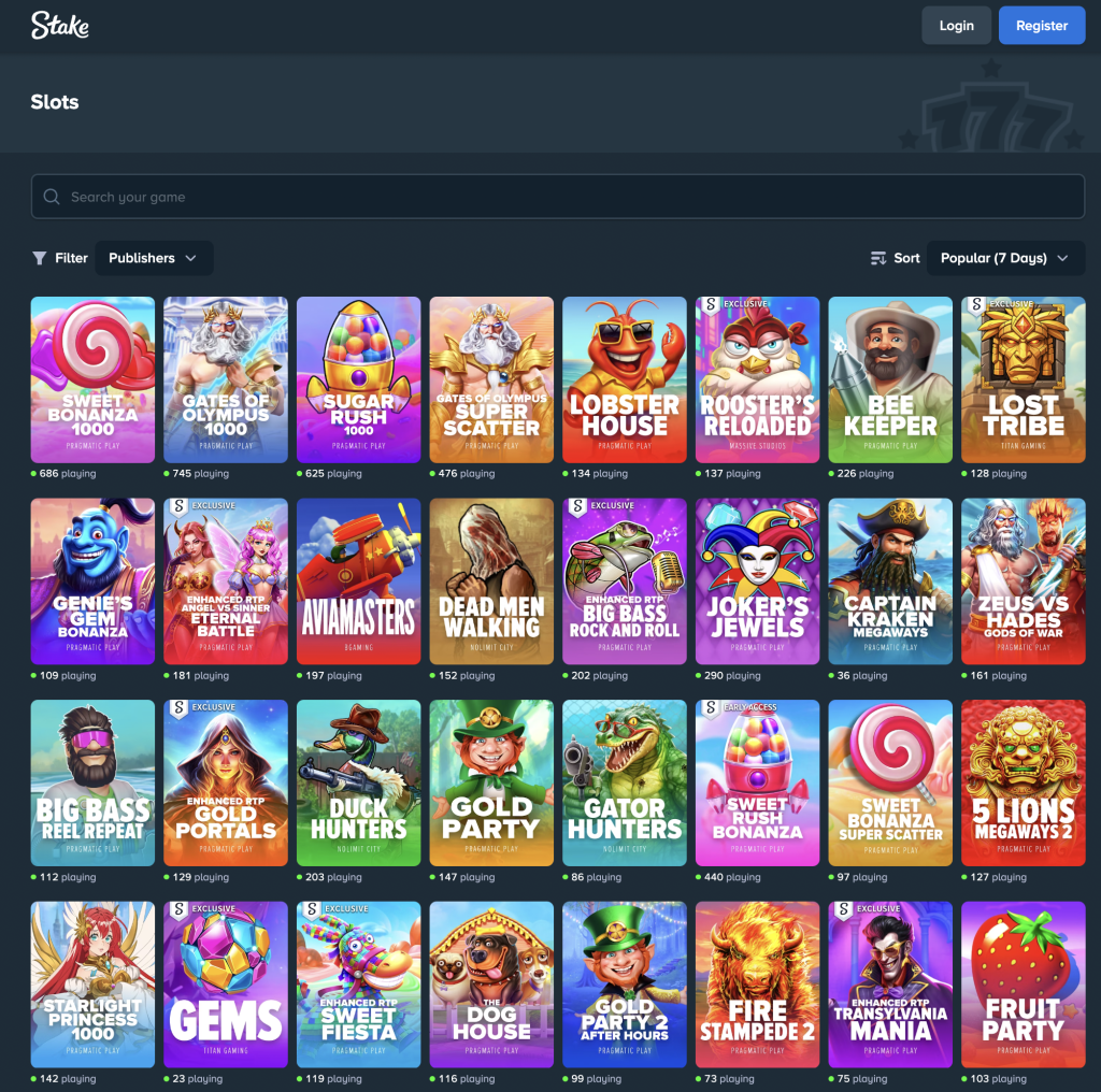 slot games on stake