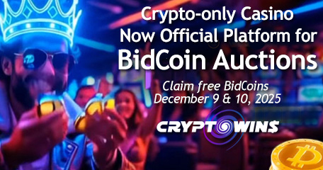 CryptoWins Launches as the Home of BidCoin Auctions Following Major Site Overhaul