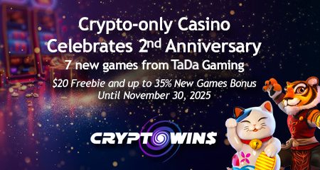 CryptoWins Celebrates a Milestone 2nd Anniversary with New TaDa Gaming Titles and Generous Promotions